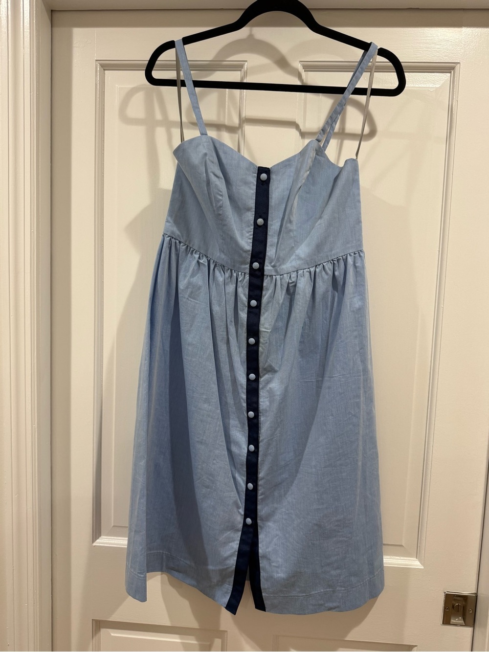 Paper Crown Chambray Poplin Mini Dress XS Anthropologie denim